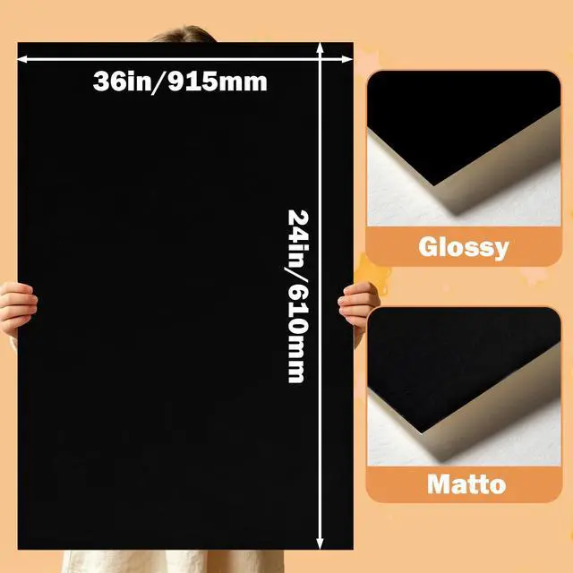 Alt view image 2 of 6 - 50 Sheets Black Poster Board, 24" x 36" 250 GSM Blank Large Poster Paper for Art Display, Classroom Use, School Craft Projects, Signs, and Project Presentations