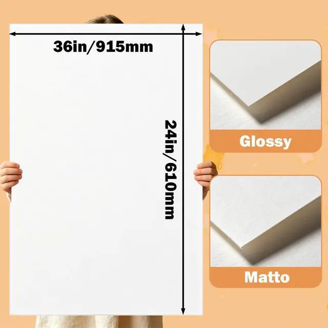 Alt view image 2 of 6 - 50 Sheets White Poster Board, 24" x 36" 250 GSM Blank Large Poster Paper for Art Display, Classroom Use, School Craft Projects, Signs, and Project Presentations