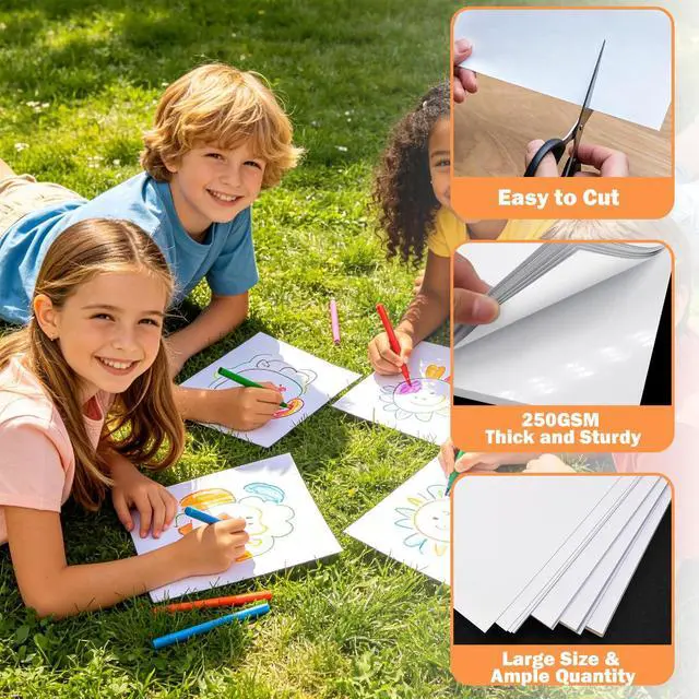 Alt view image 3 of 6 - 50 Sheets White Poster Board, 24" x 36" 250 GSM Blank Large Poster Paper for Art Display, Classroom Use, School Craft Projects, Signs, and Project Presentations