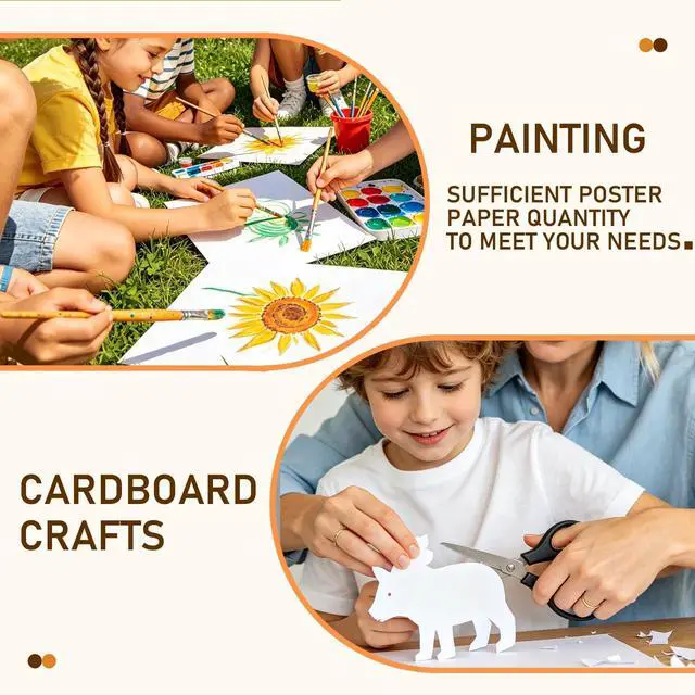 Alt view image 6 of 6 - 50 Sheets White Poster Board, 24" x 36" 250 GSM Blank Large Poster Paper for Art Display, Classroom Use, School Craft Projects, Signs, and Project Presentations