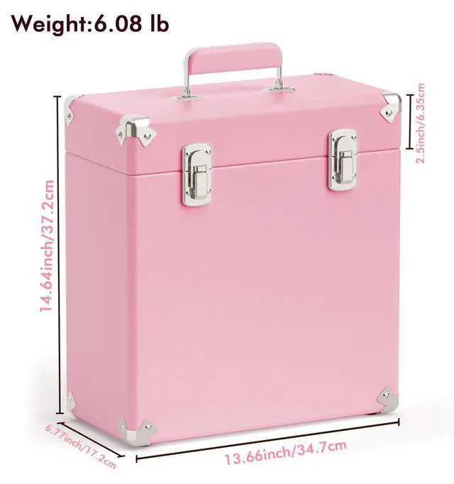 Alt view image 2 of 6 - Vinyl Storage and Carrying Case, Waterproof and Dustproof Portable Organizer, LP Record Collection Display Case, Holds 50 7-12 Inch Records, Ideal for Theater Rooms and Rare Record Collections