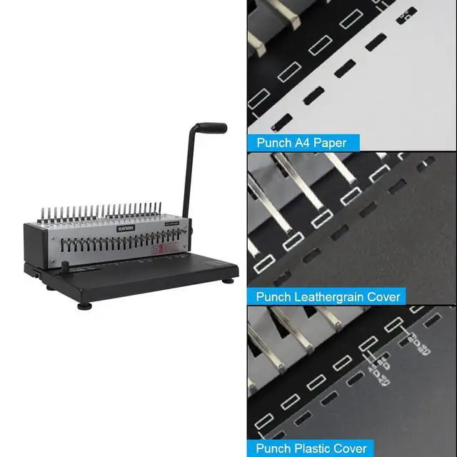 Alt view image 3 of 6 - SD-1501A21 Comb Binder, 21-Hole, 15-Sheet Punch, 200-Sheet Capacity | Features 21 fully disengageable punch pins for customized hole patterns and flexible binding of different paper sizes