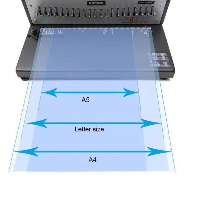 Alt view image 4 of 6 - SD-1501A21 Comb Binder, 21-Hole, 15-Sheet Punch, 200-Sheet Capacity | Features 21 fully disengageable punch pins for customized hole patterns and flexible binding of different paper sizes