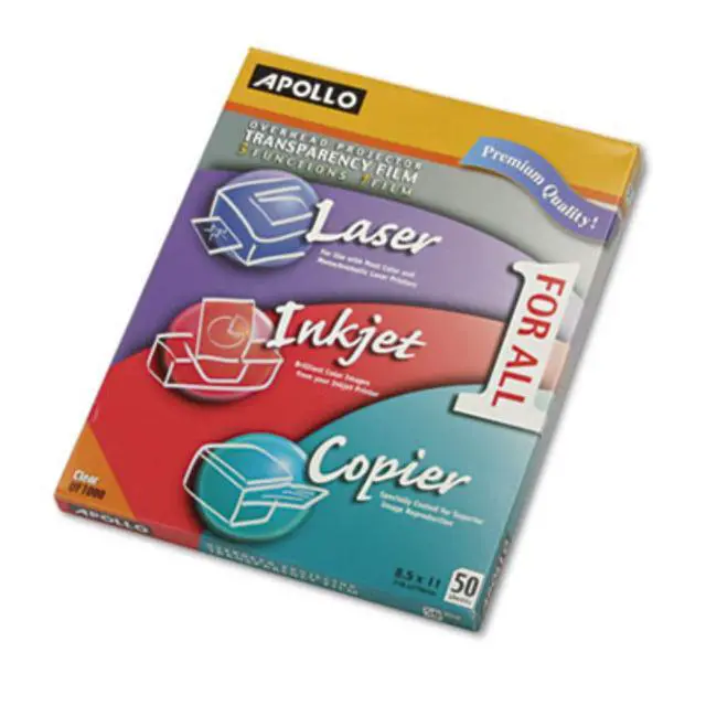 Alt view image 3 of 3 - Apollo Multi-Function Transparency Film, 8.5 x 11 Inches, Clear, 50 Sheets per Pack (VUF1000E)