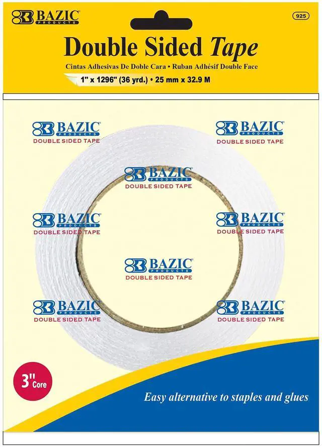 Main image of Double Sided Tape, 1 in x 36 Yd, 24-Box | adhesive on both sides for clean, invisible bonding on paper and crafts