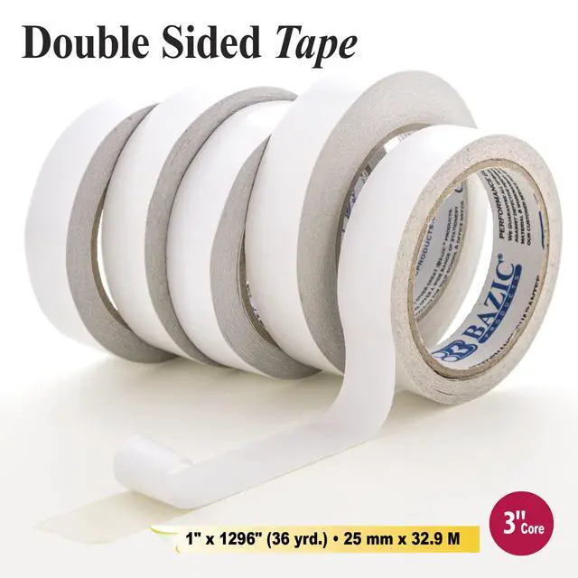 Alt view image 2 of 6 - Double Sided Tape, 1 in x 36 Yd, 24-Box | adhesive on both sides for clean, invisible bonding on paper and crafts