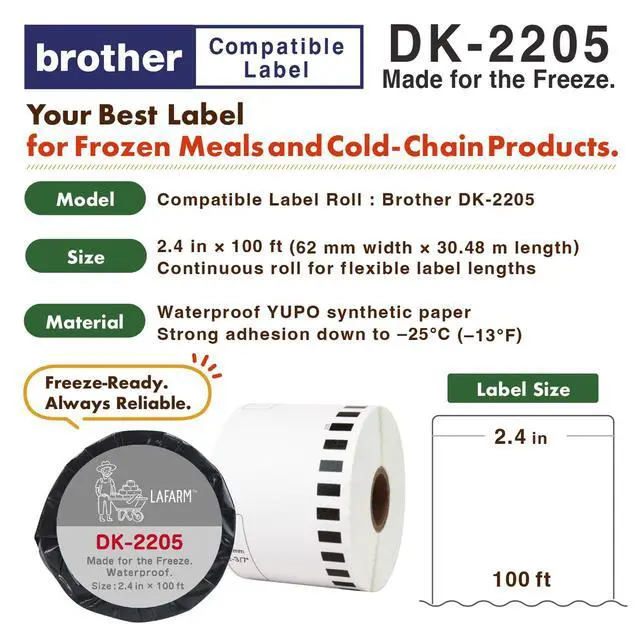 Alt view image 2 of 6 - DK-2205 Compatible Brother Label Made for the Freeze QL-800 (50 roll)