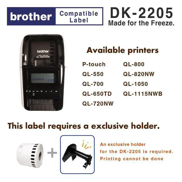 Alt view image 5 of 6 - DK-2205 Compatible Brother Label Made for the Freeze QL-800 (50 roll)