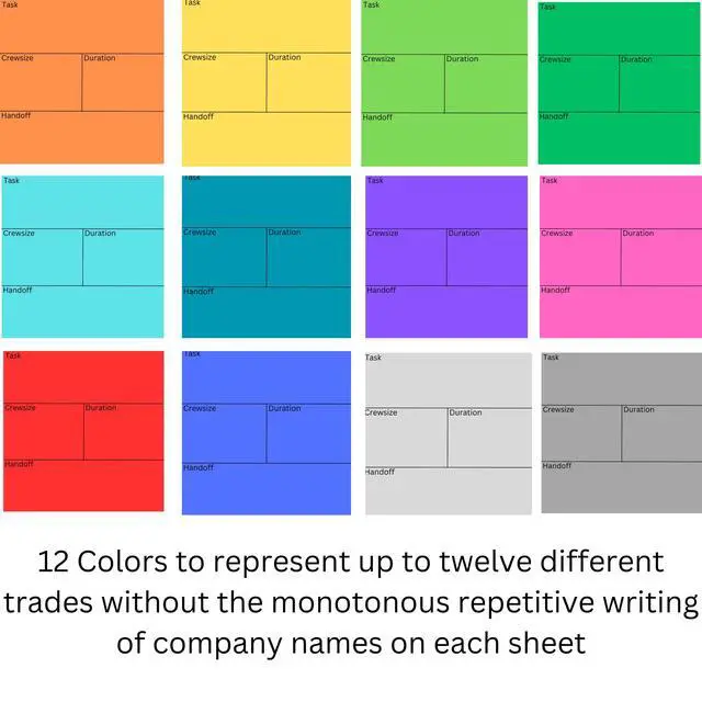 Alt view image 2 of 4 - Reverse Pull Planning Last Planner Lean Construction Sticky Note Pads | Multi-Color, Set, Tags, For Trade Partners, For Subcontractors