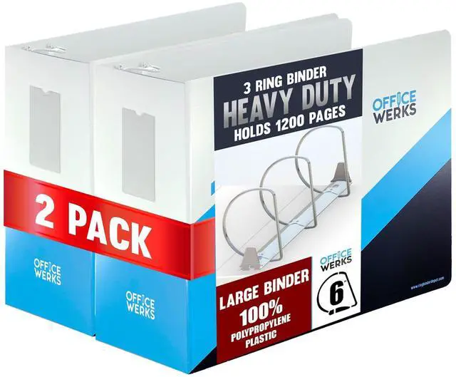 Main image of 6 Inch Locking Angle D-Ring Binder Heavy Duty Poly Binder with Printed Design, Secure Locking 3 Rings, Spine Label Holder, Non-Customizable Cover, Holds 8.5" x 11" Paper (2)