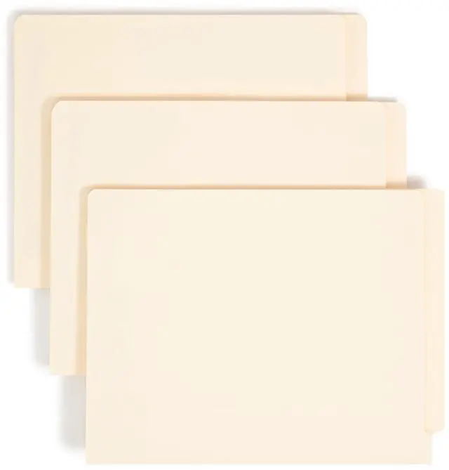 Main image of End Tab Fastener File Folders, 50 Count, Manila, Reinforced Straight-Cut Tabs, 4 Fasteners, Letter Size (34220)