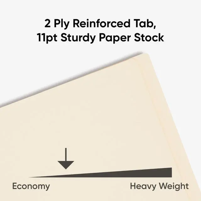Alt view image 4 of 6 - End Tab Fastener File Folders, 50 Count, Manila, Reinforced Straight-Cut Tabs, 4 Fasteners, Letter Size (34220)