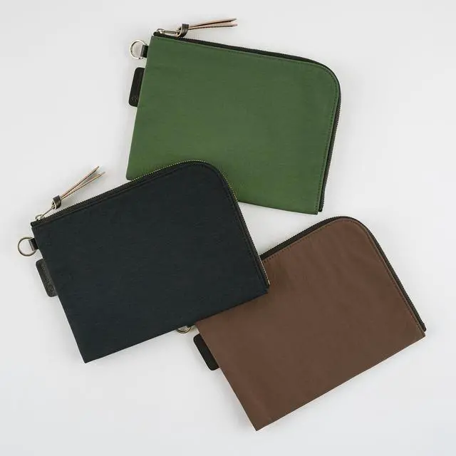 Alt view image 5 of 6 - Hobonichi Techo Planner Accessory Tragen Flat Pouch for A6 Size (Green)