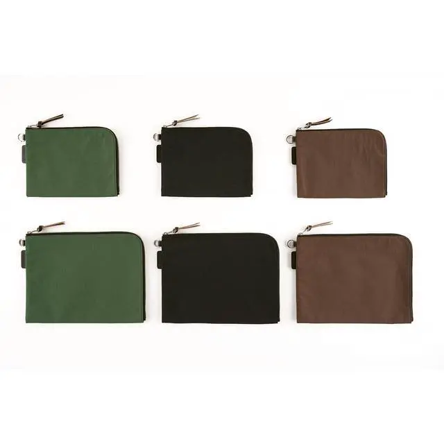 Alt view image 6 of 6 - Hobonichi Techo Planner Accessory Tragen Flat Pouch for A6 Size (Green)