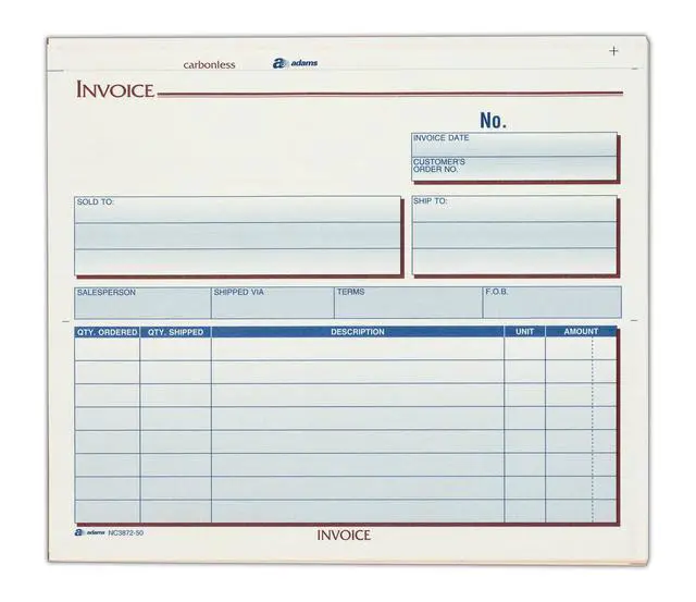 Alt view image 2 of 3 - Invoice Unit Sets, 7.44 x 8.5 Inch, 3-Part, Carbonless, White/Canary/Pink, (NC3872-50), 50 Count (Pack of 8)