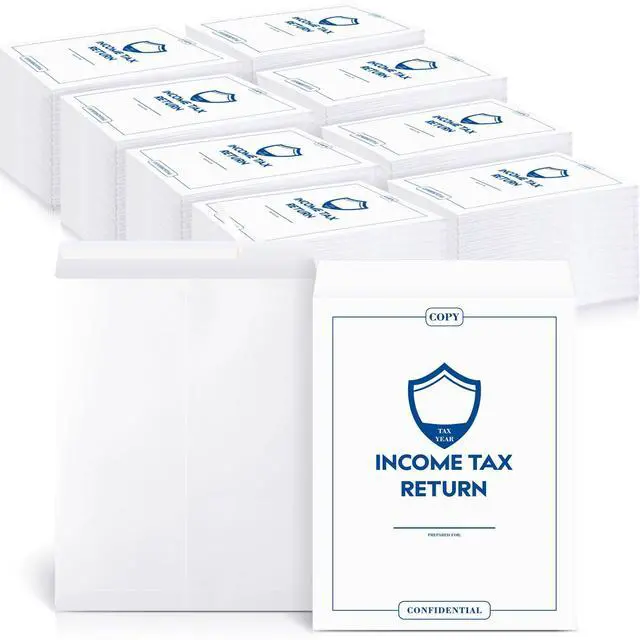 Main image of 1000 Pcs Income Tax Return Envelope for Tax Preparers 9 x 12 Inches Open End Security Envelopes for Office Business Legal Documents Catalog Paper Mailing, White
