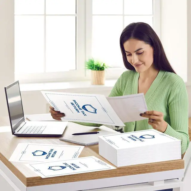 Alt view image 4 of 6 - 1000 Pcs Income Tax Return Envelope for Tax Preparers 9 x 12 Inches Open End Security Envelopes for Office Business Legal Documents Catalog Paper Mailing, White