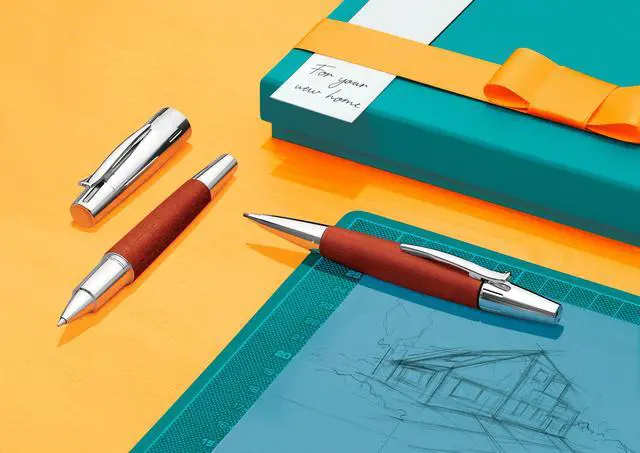 Alt view image 3 of 4 - Faber Castell Mechanical Pencil, Emotion Wood & Chrome, Pear Wood, Brown, 138382, 1.4mm, Authentic Imported