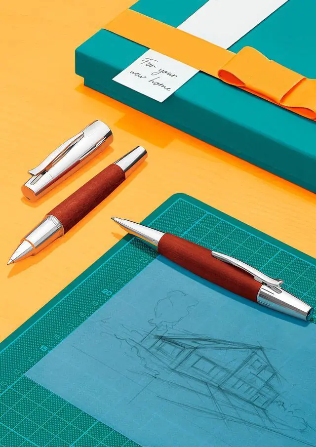 Alt view image 4 of 4 - Faber Castell Mechanical Pencil, Emotion Wood & Chrome, Pear Wood, Brown, 138382, 1.4mm, Authentic Imported