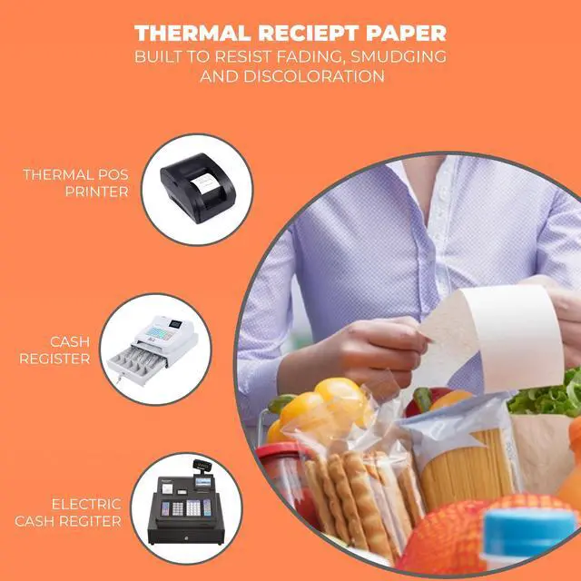 Alt view image 6 of 6 - Thermal Printer Receipt Paper Rolls 3 1/8 x 230 for Clover Station Pro Cash Registers and All POS Cash Registers Star Micronics BPA Free (32 Pack)