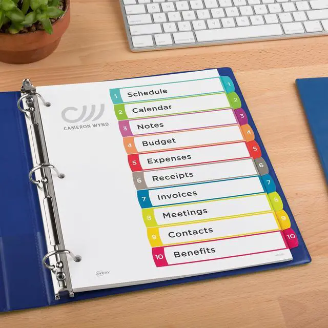 Alt view image 6 of 6 - Dividers for 3 Ring Binders, 10 Tabs per Set, Customizable Table of Contents, Multicolor Arched Tabs, Great for Organizing Reports, Projects, and More (36 Sets of 11842)