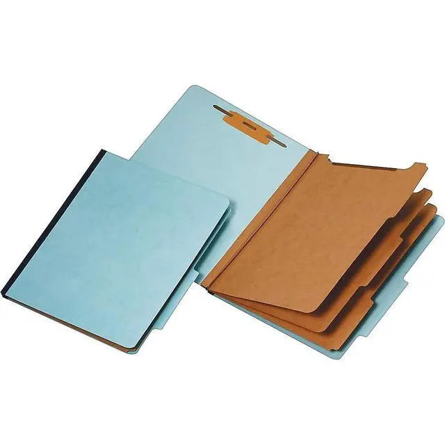 Alt view image 3 of 6 - ® 60% Recycled Pressboard Classification Folder, 3-Dividers, 3 1/2" Expansion, Letter Size, Blue, 20/Box