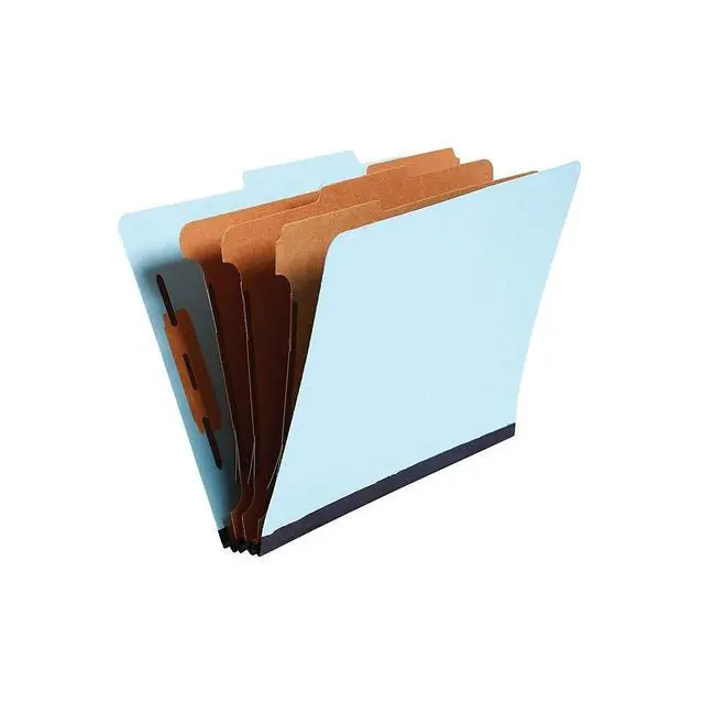 Alt view image 4 of 6 - ® 60% Recycled Pressboard Classification Folder, 3-Dividers, 3 1/2" Expansion, Letter Size, Blue, 20/Box