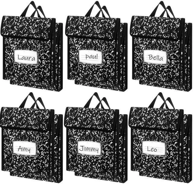 Main image of Book Pouches for Classroom Composition Book Bags Bulk Waterproof Reading Bag with Name Tag for Store School Work