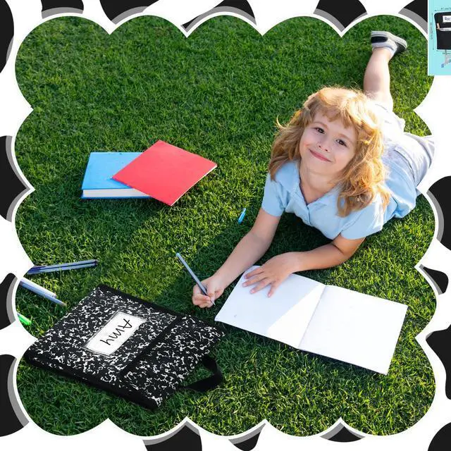 Alt view image 6 of 6 - Book Pouches for Classroom Composition Book Bags Bulk Waterproof Reading Bag with Name Tag for Store School Work