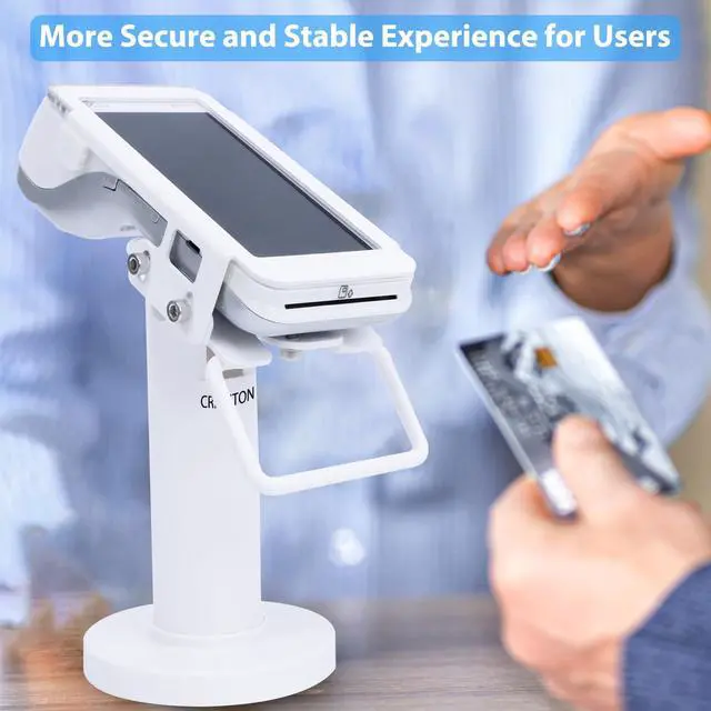 Alt view image 4 of 6 - POS Terminal Stand for Pax A920/A920 Pro, 7" Tall Tilt & Swivel | Credit Card Machine Stand for Screw-in and Adhesive, Adjustable Credit Card Reader Stand with Complete Kit, Easy to Install