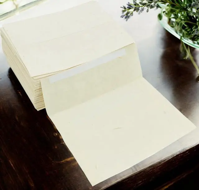 Alt view image 2 of 6 - Handmade Lokta Envelopes for 5x7 Cards (100 Pack) | 5.5x7.5" tree-free natural vintage paper envelopes, DIY wedding invitations, thank-you notes, announcements, made in Nepal
