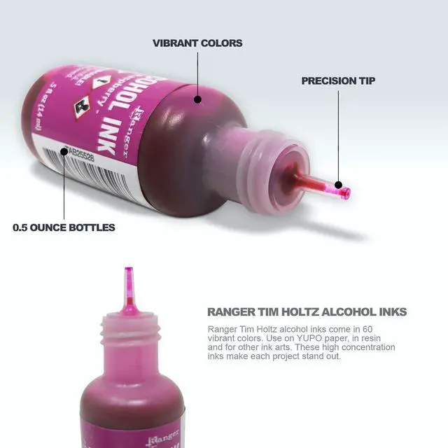 Alt view image 4 of 4 - Ranger Alcohol Inks New 2020 Colors Bundle Boysenberry, Cobalt, Dijon, Ember, Everglades, Fiesta, Glacier, Gumball, Laguna, Mojito, Monsoon, Moss, Rosewood, Sienna, Vineyard