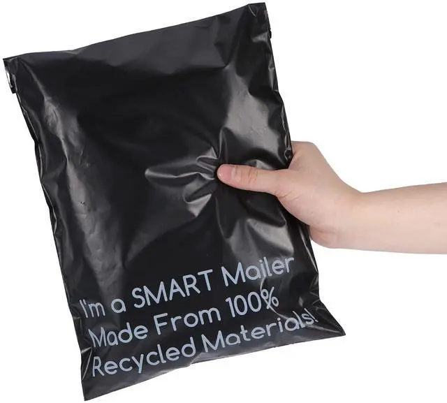 Main image of SMART 10x13 Recycled Poly Mailers - 300 Pack of Black Eco-Friendly Packaging Mailing Bags | Recyclable & Sustainable, Cute & Stylish Small Business Supplies | 2.5 Mil Thick - 300 Pack