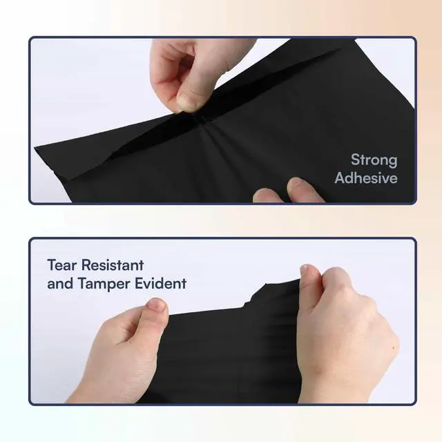 Alt view image 5 of 6 - SMART 10x13 Recycled Poly Mailers - 300 Pack of Black Eco-Friendly Packaging Mailing Bags | Recyclable & Sustainable, Cute & Stylish Small Business Supplies | 2.5 Mil Thick - 300 Pack