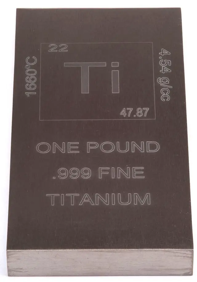 Alt view image 3 of 6 - Pure Titanium Bar 1 Pound. 999 Fine Periodic Table Design Ti Element Ingot Collectible Industrial Metal Bar for Inverstment & Dispaly by