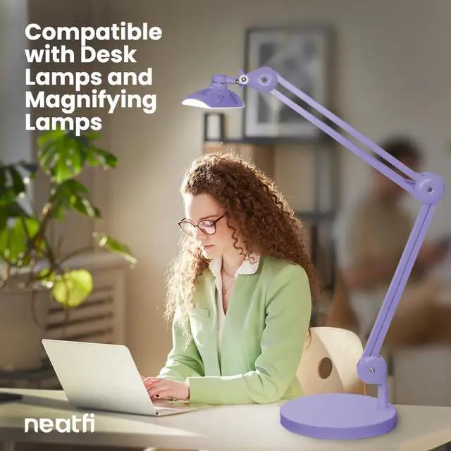 Alt view image 2 of 6 - 9.84" Diameter Round Weighted Base, 19.62 Pounds, Compatible with Desk Lamps and Magnifying Lamps for Home Office Use (Lavender)