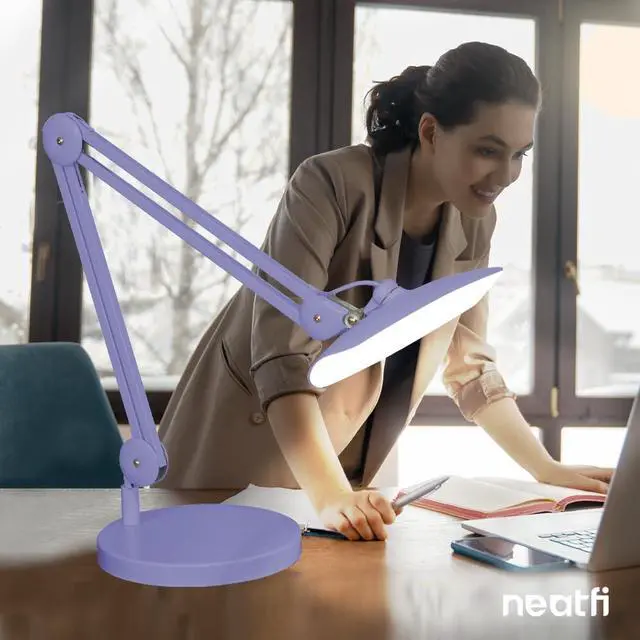 Alt view image 3 of 6 - 9.84" Diameter Round Weighted Base, 19.62 Pounds, Compatible with Desk Lamps and Magnifying Lamps for Home Office Use (Lavender)