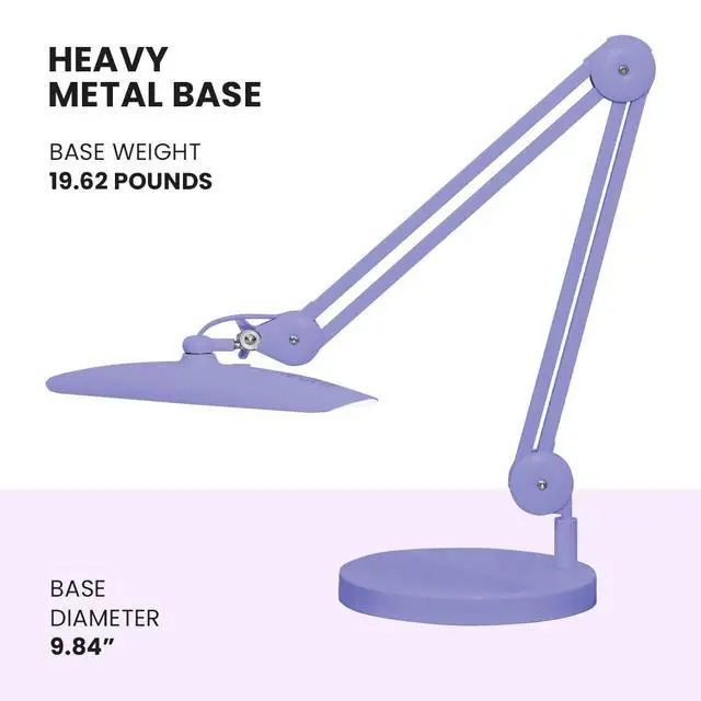 Alt view image 4 of 6 - 9.84" Diameter Round Weighted Base, 19.62 Pounds, Compatible with Desk Lamps and Magnifying Lamps for Home Office Use (Lavender)