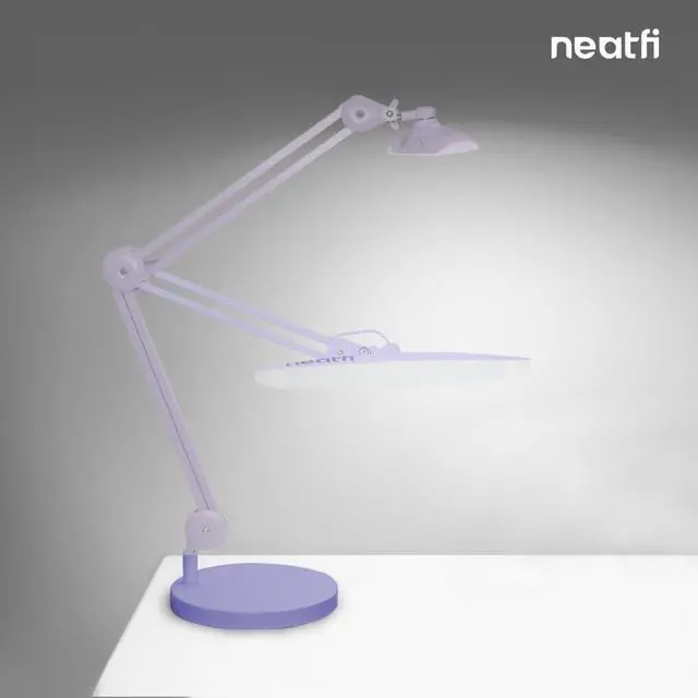 Alt view image 5 of 6 - 9.84" Diameter Round Weighted Base, 19.62 Pounds, Compatible with Desk Lamps and Magnifying Lamps for Home Office Use (Lavender)