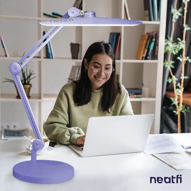 Alt view image 6 of 6 - 9.84" Diameter Round Weighted Base, 19.62 Pounds, Compatible with Desk Lamps and Magnifying Lamps for Home Office Use (Lavender)