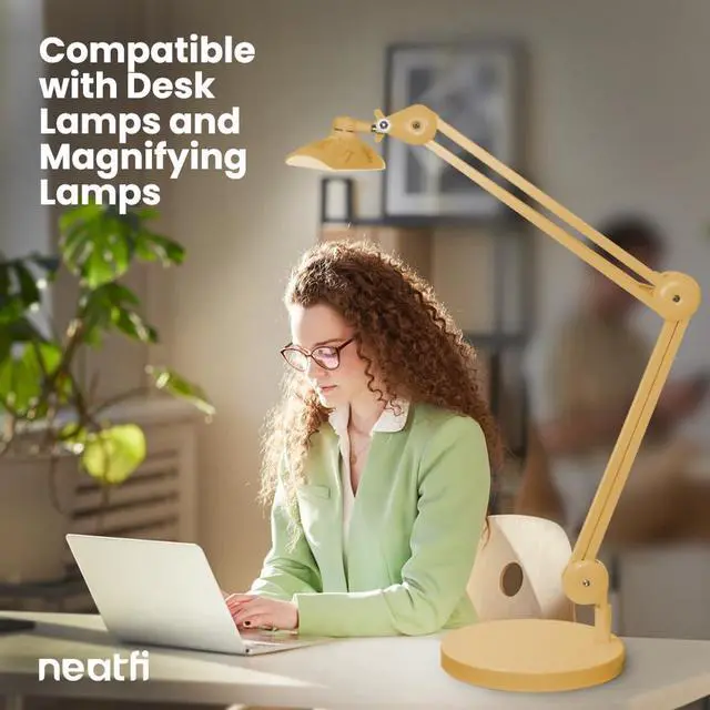 Alt view image 2 of 6 - 9.84" Diameter Round Weighted Base 19.62 lbs, Sturdy Replacement Lamp Base for Desk & Magnifying Lamps, Heavy Base for Home Office, Compatible with 0.5" Diameter Poles (Gold)