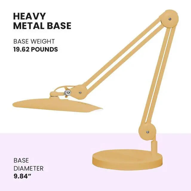 Alt view image 4 of 6 - 9.84" Diameter Round Weighted Base 19.62 lbs, Sturdy Replacement Lamp Base for Desk & Magnifying Lamps, Heavy Base for Home Office, Compatible with 0.5" Diameter Poles (Gold)