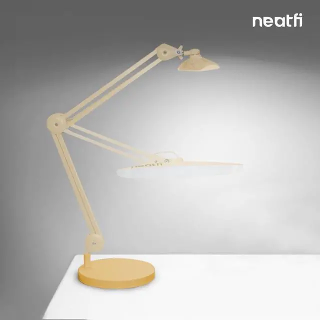 Alt view image 5 of 6 - 9.84" Diameter Round Weighted Base 19.62 lbs, Sturdy Replacement Lamp Base for Desk & Magnifying Lamps, Heavy Base for Home Office, Compatible with 0.5" Diameter Poles (Gold)
