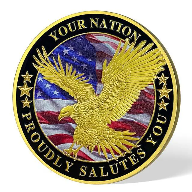 Alt view image 2 of 6 - 50 PCS Military Challenge Coin Thank You for Your Service (50)
