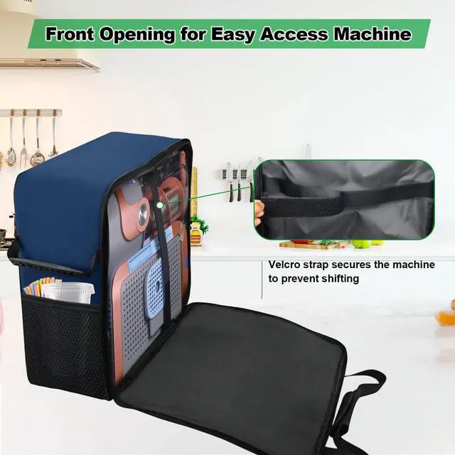 Alt view image 3 of 7 - Carrying Bag for Ninja SLUSHi Max Slushie Machine FS605, Blue | Portable Outdoor Frozen Drink Maker Travel Bag - Front-Opening, Bag for Ninja SLUSHi Max Smart Frozen Drink Maker FS605