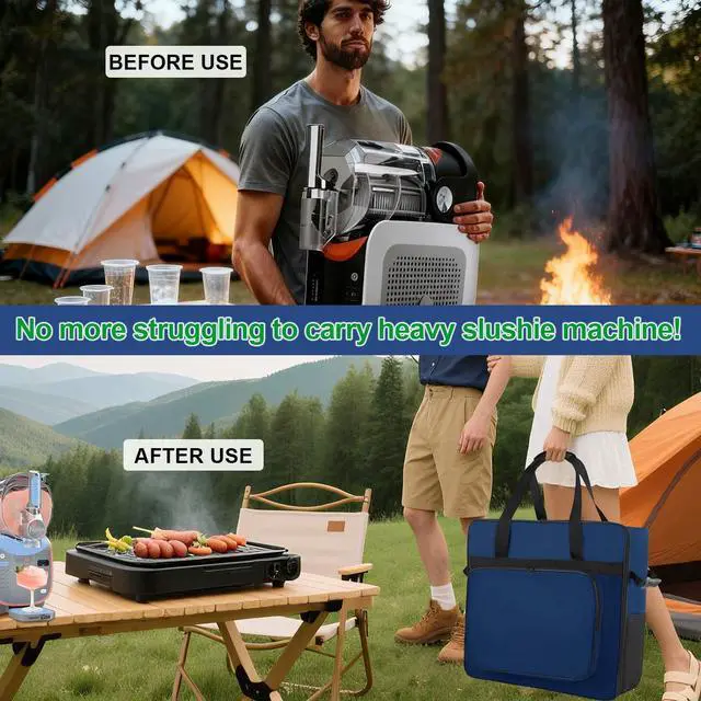 Alt view image 4 of 7 - Carrying Bag for Ninja SLUSHi Max Slushie Machine FS605, Blue | Portable Outdoor Frozen Drink Maker Travel Bag - Front-Opening, Bag for Ninja SLUSHi Max Smart Frozen Drink Maker FS605