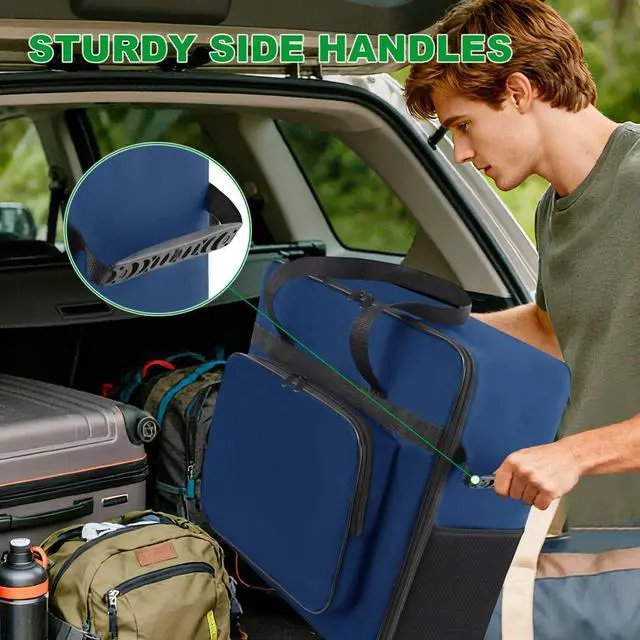 Alt view image 5 of 7 - Carrying Bag for Ninja SLUSHi Max Slushie Machine FS605, Blue | Portable Outdoor Frozen Drink Maker Travel Bag - Front-Opening, Bag for Ninja SLUSHi Max Smart Frozen Drink Maker FS605