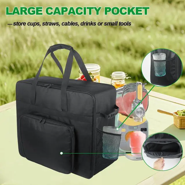 Alt view image 7 of 7 - Carrying Bag for Ninja SLUSHi Max Slushie Machine FS605 | Portable Outdoor Frozen Drink Maker Travel Bag - Front-Opening, Bag for Ninja SLUSHi Max Smart Frozen Drink Maker FS605