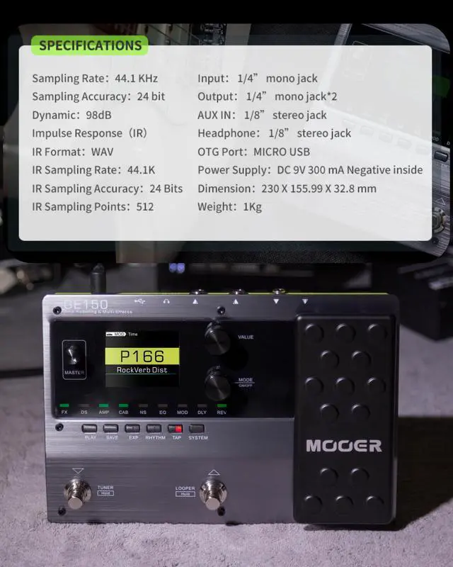 Alt view image 3 of 6 - GE150 Electric Guitar Amp Modelling Multi Effects Pedal Portable Multi Effects Processor with Expression & IR Loading for Live show, Live Streaming, Home Studio, Guitar Practice