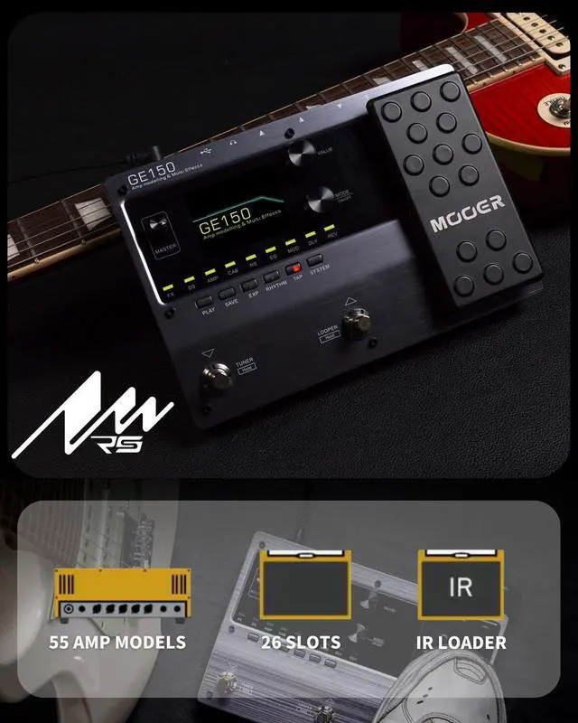 Alt view image 4 of 6 - GE150 Electric Guitar Amp Modelling Multi Effects Pedal Portable Multi Effects Processor with Expression & IR Loading for Live show, Live Streaming, Home Studio, Guitar Practice